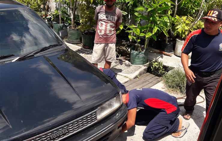 Hendak Keluar Komplek, Ban Mobil Jaki Malah Terperosok