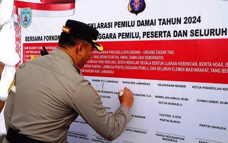 Polres Lamandau Gelar Deklarasi Wujudkan Pemilu Damai dan Kondusif