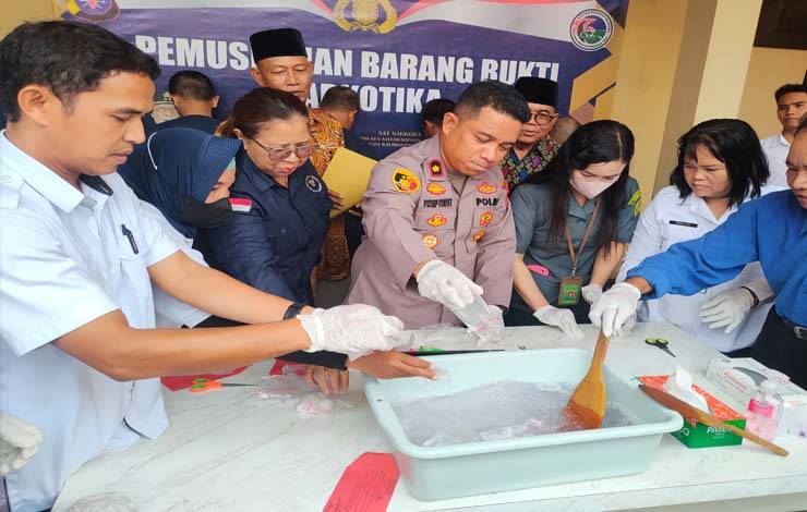 Narkoba Seberat Setengah Kilo Dimusnahkan di Polres Kotim