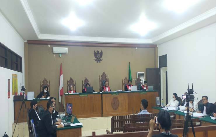 Saksi Agus Cahyono saat menjadi saksi di Pengadilan Tipikor Palangka Raya, Kamis, 5 Oktober 2023 (Foto: Apriando)