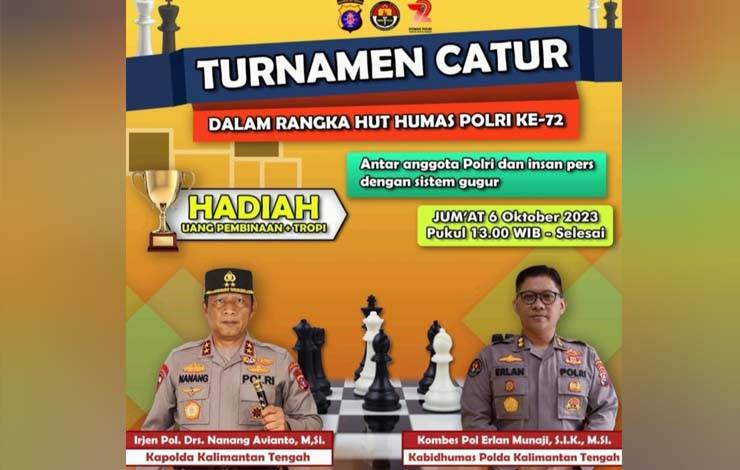 Polda Kalteng Adakan Turnamen Catur untuk Peringati HUT Humas Polri ke 72