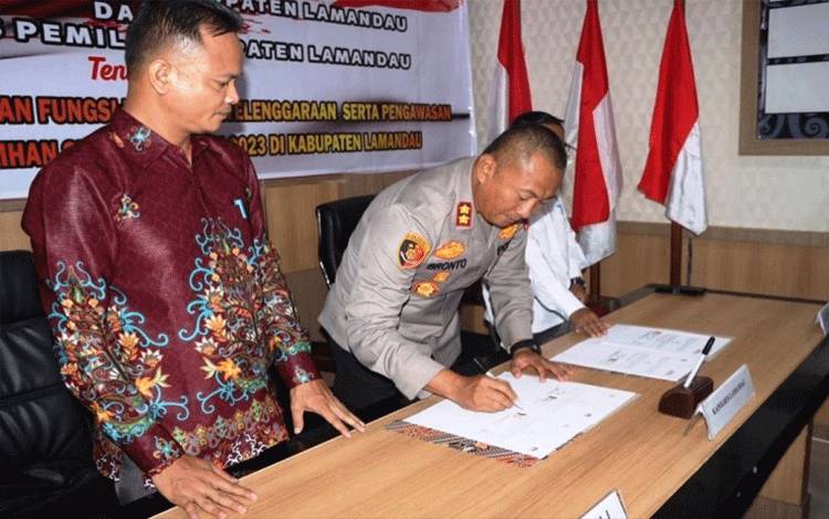 KPU dan Bawaslu Teken MoU dengan Polres Lamandau