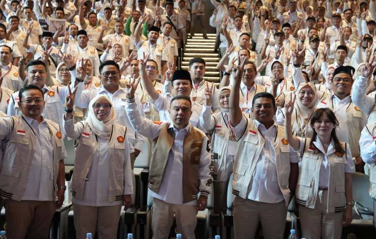 Ketua Harian DPP Partai Gerindra Sufmi Dasco Ahmad pada kegiatan Rakorcab DPC Gerindra Tangerang Selatan, Banten, Minggu (8/10/2023). (ANTARA/HO-Humas Gerindra)