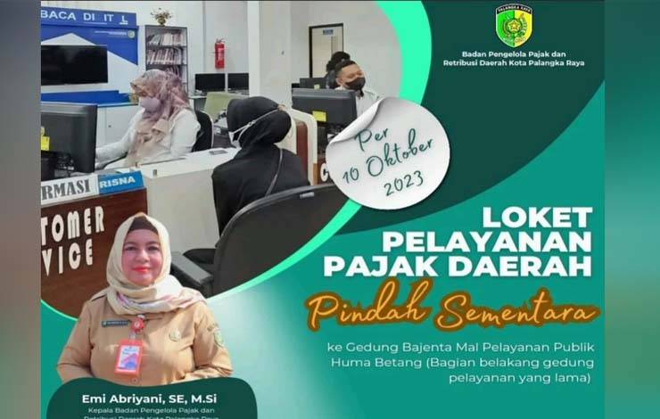 Pelayanan Pajak Daerah Palangka Raya Pindah Sementara ke Gedung Bajenta MPP Palangka Raya