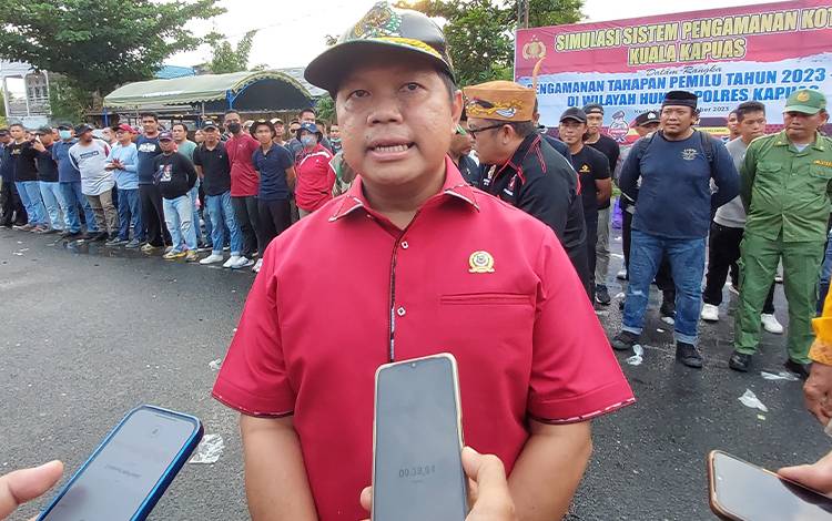 Wakil Ketua I DPRD Kapuas Apresiasi Simulasi Sispamkota Kesiapan Pengamanan Tahapan Pemilu