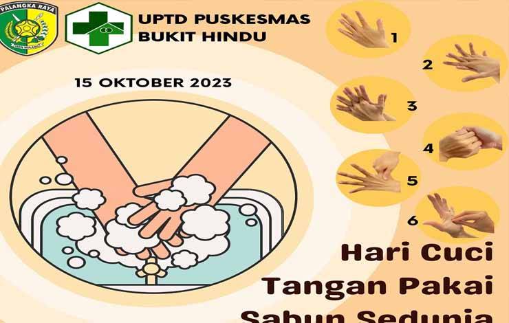 Puskesmas Bukit Hindu Edukasi 6 Langkah yang Benar di Hari Cuci Tangan Sedunia