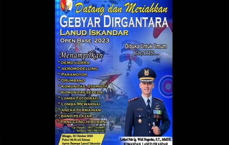 Meriahkan HUT ke 78 TNI, Lanud Iskandar Gelar Gebyar Dirgantara Open Base 2023