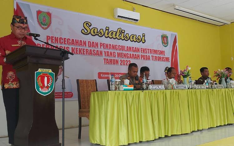 Kepala Bidang Kewaspadaan Nasional Penanganan Konflik, Edy Yusuf menyampaikan sambutan. (FOTO: RINI TYTIN FENI)