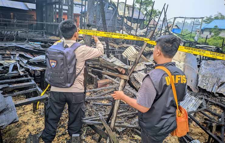 Polresta Palangka Raya Olah TKP Kebakaran Pahandut Seberang
