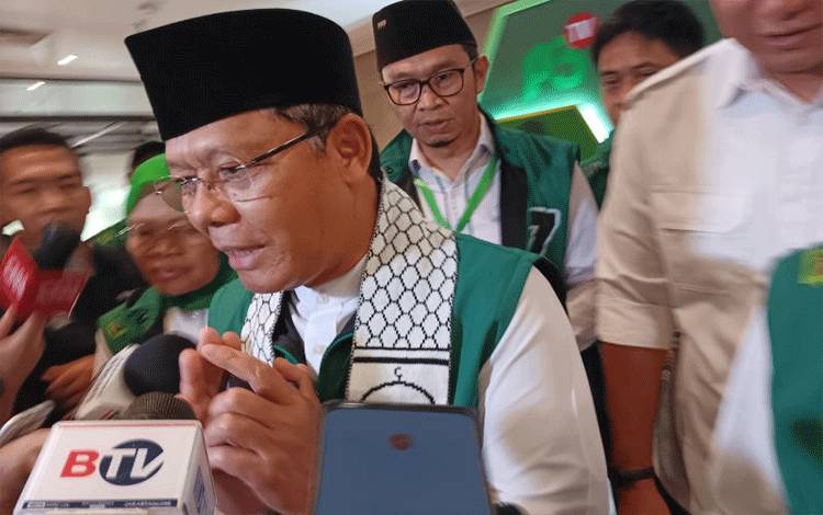 Plt Ketua Umum PPP Muhamad Mardiono memberikan keterangan kepada wartawan, di Ancol, Jakarta Utara, Sabtu (11/11/2023). (ANTARA/Rina Nur Anggraini.)