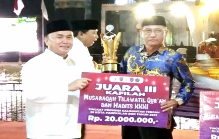 Kafilah Barito Utara Juara Terbaik III MTQH XXXI Kalteng