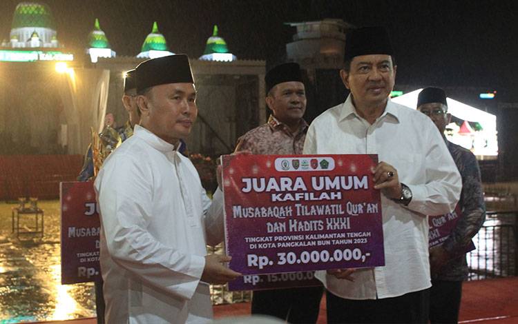 Pj Bupati Bersyukur Kobar Juara Umum MTQH ke-31 Provinsi Kalteng 2023