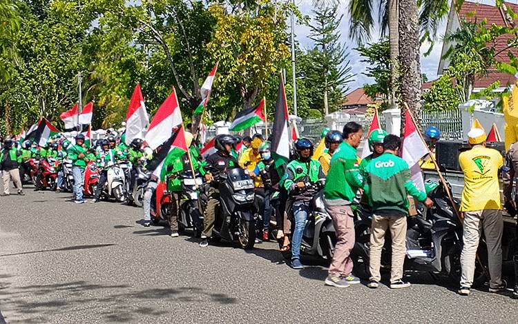 DPC Laung Kuning Banjar Palangka Raya Konvoi Solidaritas Dukung Palestina