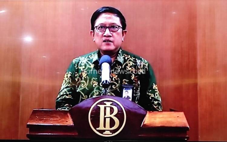 Kepala Perwakilan Bank Indonesia Provinsi Kalimantan Tengah, Taufik Saleh menyampaikan Outlook Perekonomian Kalteng dalam Pertemuan Tahunan Bank Indonesia pada Rabu, 29 November 2023 malam.(FOTO: TESTI PRISCILLA)