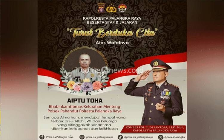 Bhabinkamtibmas Kelurahan Menteng Aiptu Toha Meninggal Dunia