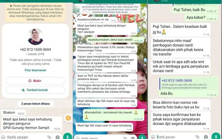 Nama Wabup Kotim Dicatut Oknum Salurkan Sumbangan Via WA