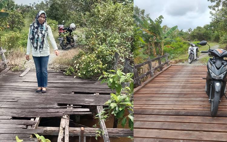 Jembatan Rusak di Desa Mawar Mekar Sudah Diperbaiki