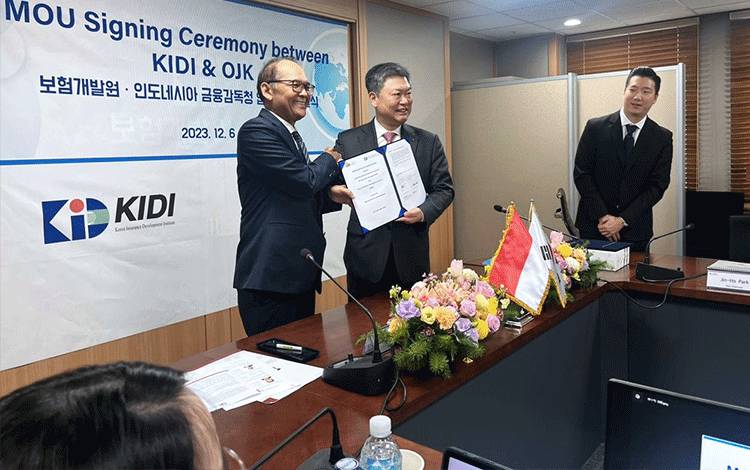 OJK melakukan kerja sama dengan Korea Insurance Development Institute atau KIDI.(FOTO: Dokumentasi OJK Kalteng untuk Borneonews)