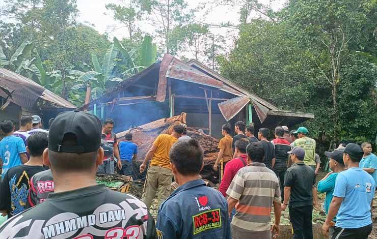 2 Rumah Warga Kelurahan Ampah Kota Tertimpa Pohon Tumbang