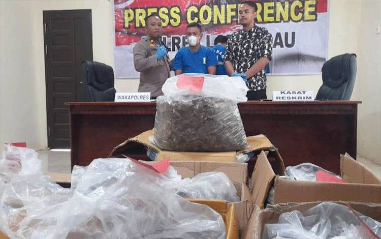 Polres Lamandau Gagalkan Pengiriman 233 Kg Sisik Trenggiling