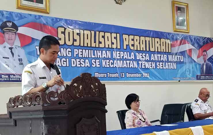 Dinsos PMD Barito Utara Sosialisasikan Perbup 21 Tahun 2021 tentang Pemilihan Kades PAW