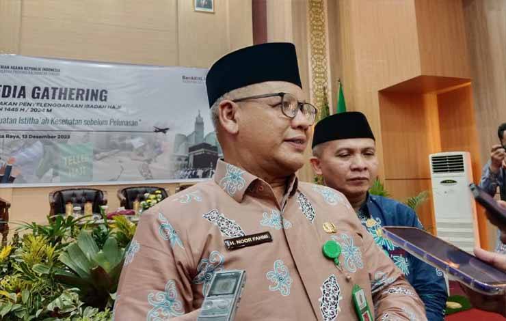 Kepala Kanwil Kemenag Kalteng, Noor Fahmi, saat di Aula Kanwil Kemenag Kalteng. (FOTO: FITRIA)