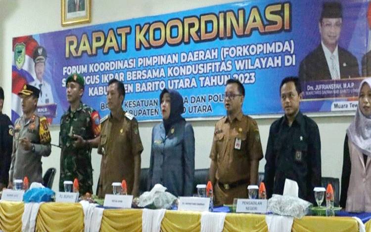 Pemkab Barito Utara Gelar Rapat FKPD Kabupaten Sekaligus Ikrar Kondusifitas Wilayah