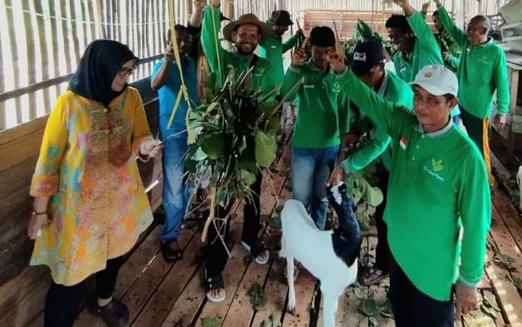Siti Nafsiah Salurkan Bantuan Hewan Ternak untuk Masyarakat di Katingan