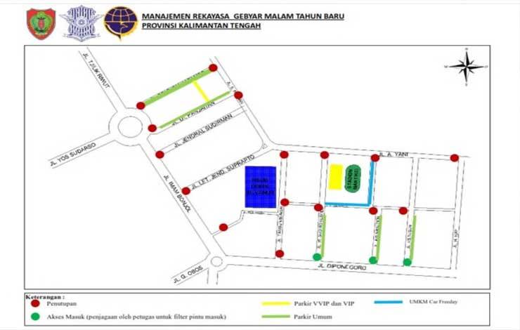 Simak Rekayasa Lalu Lintas dan Rundown Acara Malam Tahun Baru Pemprov Kalteng