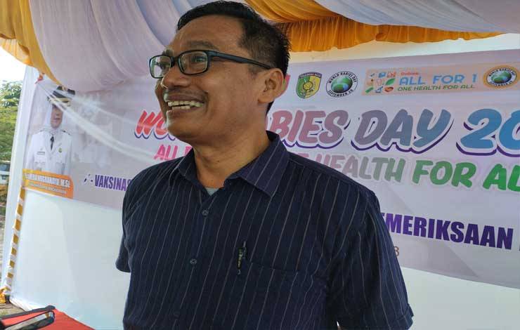 Kepala Dinas Pertanian dan Ketahanan Pangan atau DPKP Kota Palangka Raya Sugiyanto.(FOTO: TESTI PRISCILLA)