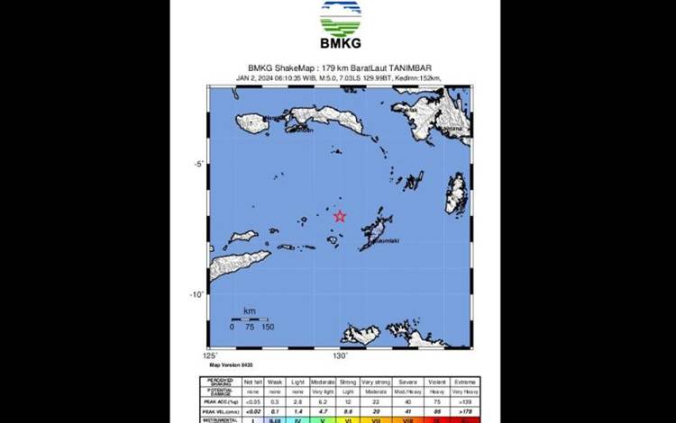BMKG: Gempa M5,0 Guncang Wilayah Laut Banda Dipicu Slab Lempeng Banda