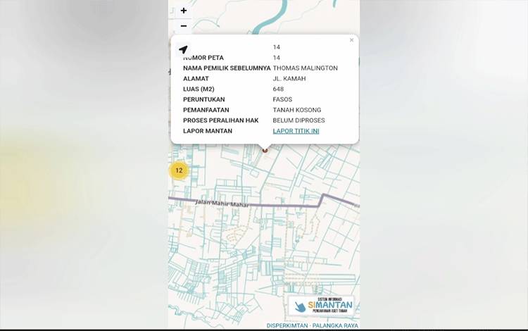 129 Titik Aset Tanah Pemko Palangka Raya Terdata di Website Simantan