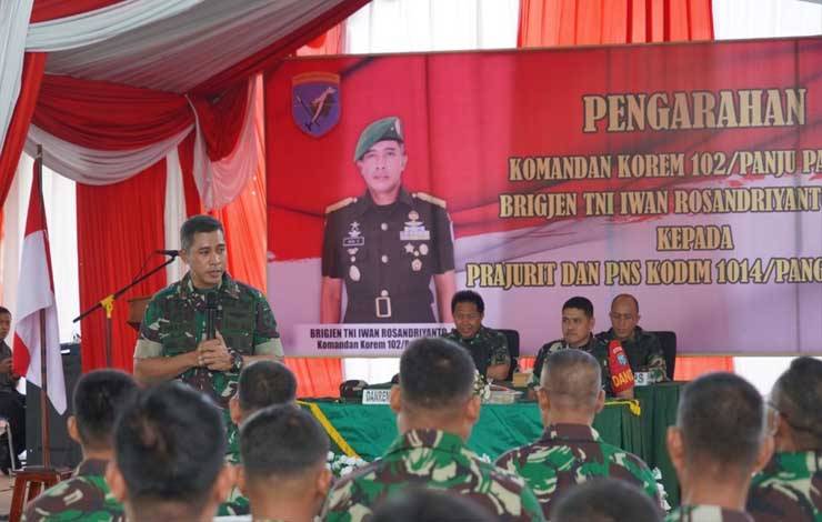 Kunjungi Kodim Pangkalan Bun, Danrem Tekankan Netralitas TNI Pemilu 2024
