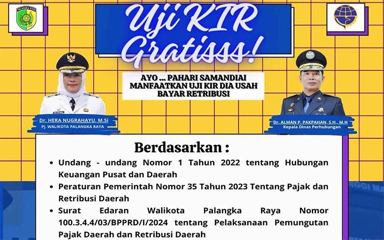 Kadishub Palangka Raya Ajak Masyarakat Manfaatkan Layanan Uji KIR Gratis