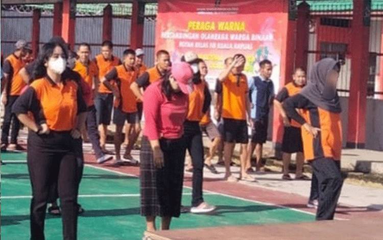 Jumat Sehat, WBP Rutan Kapuas Antusias Ikuti Senam Bersama
