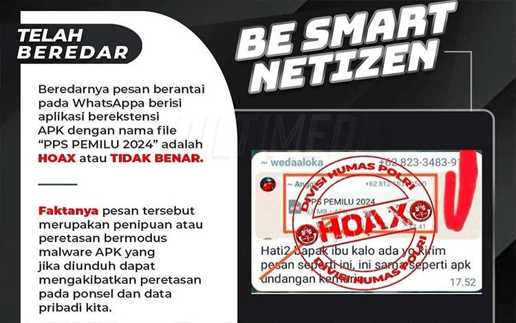 Kapolresta Palangka Raya Ingatkan Masyarakat Ancaman Hoax Aplikasi Pemilu 2024