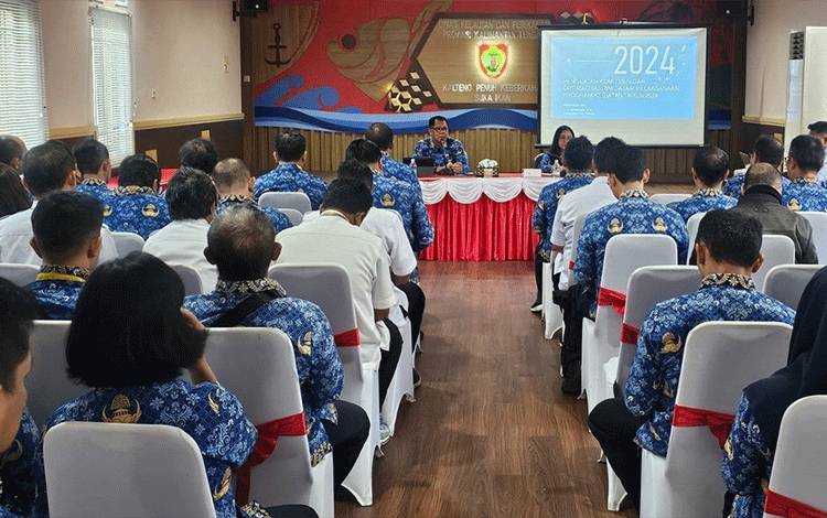 Rapat pelaksanaan program kegiatan tahun 2024 di aula Dislutkan Provinsi Kalteng, Rabu, 17 Januari 2024. (Foto: Istimewa)