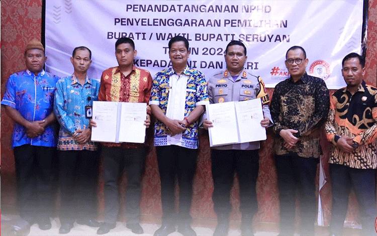 Persiapan Pelaksanaan Pilkada Seruyan, TNI dan Polri Teken NPHD