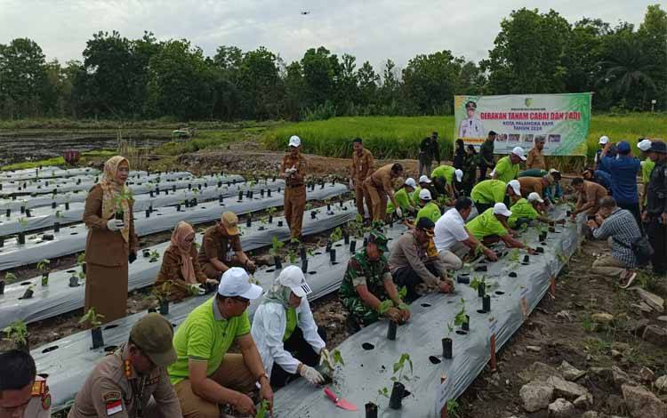 Pemko Palangka Raya Kendalikan Inflasi dengan Gerakan Menanam