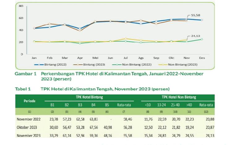 Tingkat Hunian Kamar Hotel Selama November 2023 Hanya sampai 55,58 Persen
