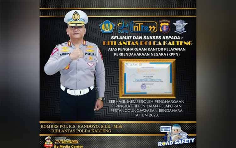 Ditlantas Polda Kalteng Raih Penghargaan dari KPPN Palangka Raya