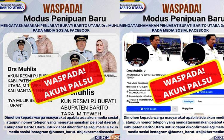 Waspadai Penipuan Menggunakan Akun Palsu Mengatasnamakan Pj Bupati Barito Utara