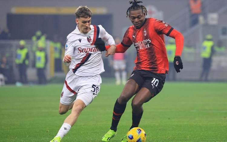 AC Milan ditahan imbang 2-2 oleh Bologna dalan pertandingan Liga Italia 2023/24 di San Siro pada Minggu (28/1/2024). ANTARA/HO-AC Milan