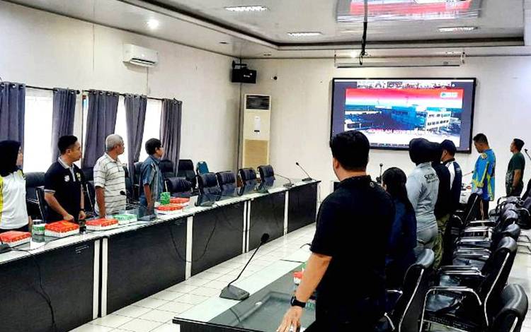 Pemkab Barito Utara Ikuti Zoom Meeting Jalan Sehat Pemilu Damai Kalteng