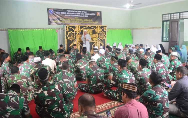 Kodim 1014 Pangkalan Bun gelar peringatan Isra Mi'raj Nabi Muhammad SAW. (Foto: Kodim Pangkalan Bun)