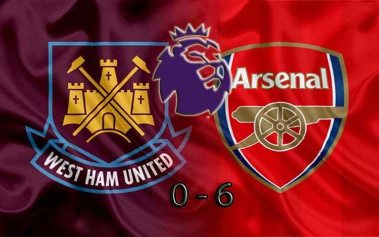 Arsenal Pesta Setengah Lusin Gol di Markas West Ham United