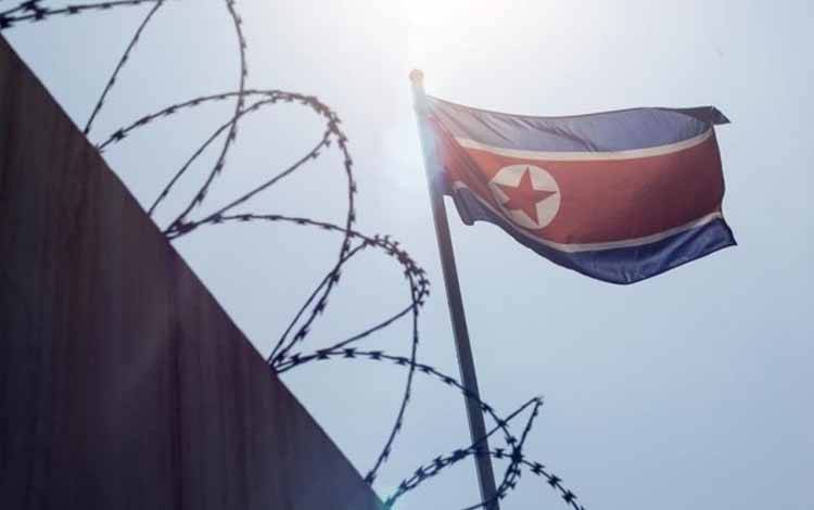 Bendera nasional Korea Utara. (ANTARA/Anadolu)