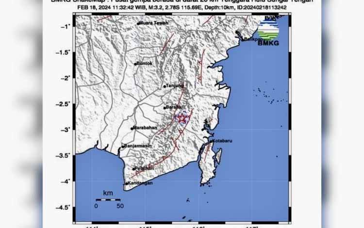 Gempa Tektonik Dangkal Guncang Tapin Kalsel