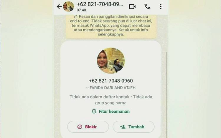 Akut WhatsApp Diduplikasi, Faridawaty: Waspada Penipuan