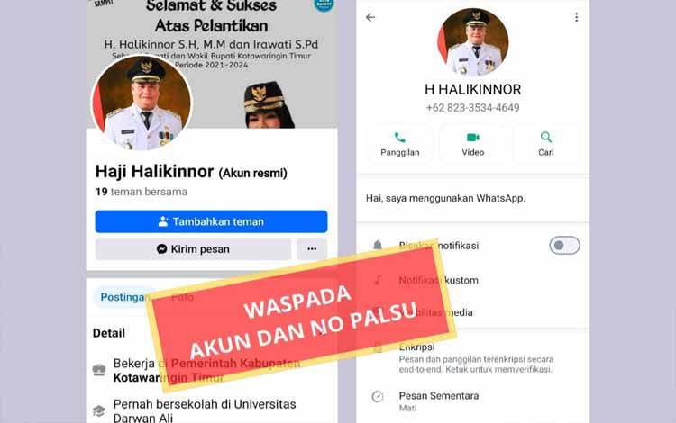 Masyarakat Jangan Percaya Penipuan Berkedok Pemberian Sumbangan Mengatasnamakan Bupati dan Wabup Kotim